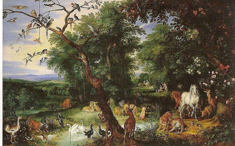 Paradiesische Landschaft und Erbsunde, unknow artist